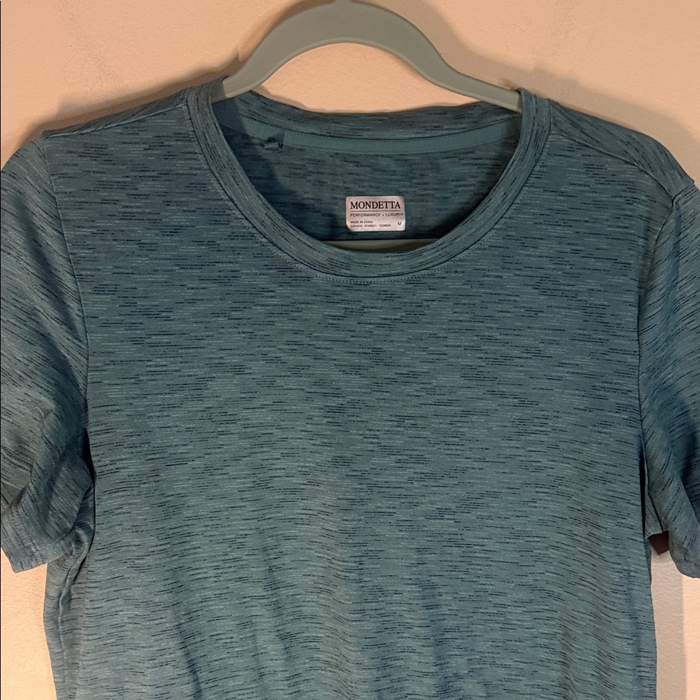 Mondetta Men's Teal Heather Short Sleeve Crew Shirt - Picture 2 of 7